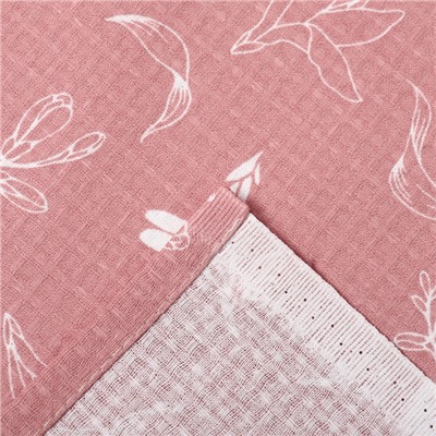 Простыня вафельная для бани «Лилия», 150×180 см, хлопок 100%, розовое