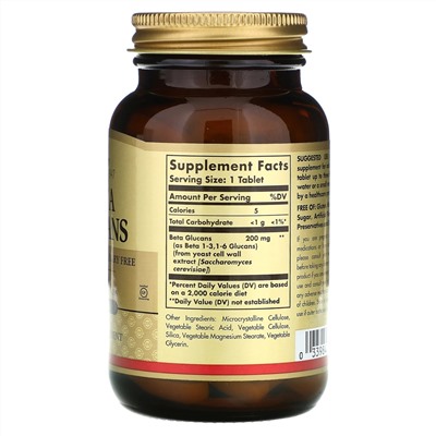 Solgar, Beta Glucans, 60 таблеток