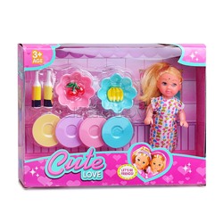 Набор Кукла с посудкой, в коробке
