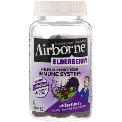AirBorne, Добавка для укрепления иммунитета с бузиной, 60 жевательных таблеток