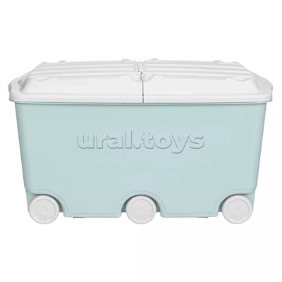 Ящик для игрушек на колесах 685х395х385мм, 66,5л (Светло-голубой)