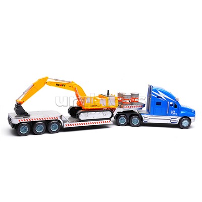 Машина "Грузовик тягач с экскаватором" р/у, 27 MHz, в коробке