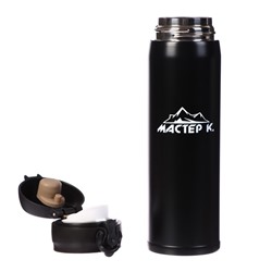 УЦЕНКА Термос для чая, кофе, 500 мл, Топ «Мастер К», сохраняет тепло 8 ч, 6.3×24.5 см, черный 4357