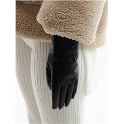Перчатки женские с пуговками, безразмерные, с меховым утеплителем, цвет чёрный