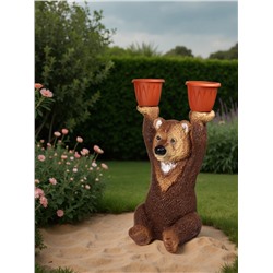 Садовая фигура из гипса «Медведь большой с кашпо», 75×30×40 см