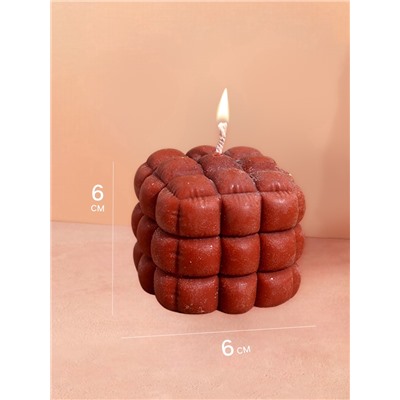 Свеча фигурная формовая «Шоколад», 6×6×6 см, соевый воск, МИКС