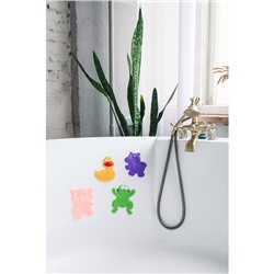 Коврики для ванной на присосках Доляна «Зоопарк», 4 шт., детские, 11×14 см