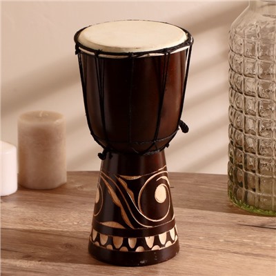 Сувенирный музыкальный инструмент барабан джембе «Светлый», 30×17×17 см, МИКС