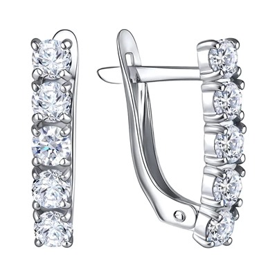 Серьги из серебра куб.циркон., Л-11206