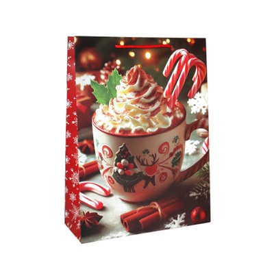 Пакет подарочный 31х42х12см Новый год / 5580ХL /уп 12/300/210 г