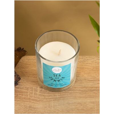Свеча с кристаллом внутри Sea and Summer After the rain, 120 г, соевый воск, после дождя