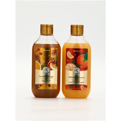 Подарочный набор новогодний в корзине, гель для душа, пена для ванны, мочалка и полотенце, URAL LAB