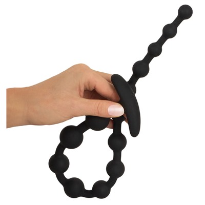 Черные анальные бусы Anal beads - 50 см.