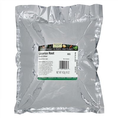 Frontier Natural Products, Нарезанный и просеянный корень солодки, 453 г (16 унций)