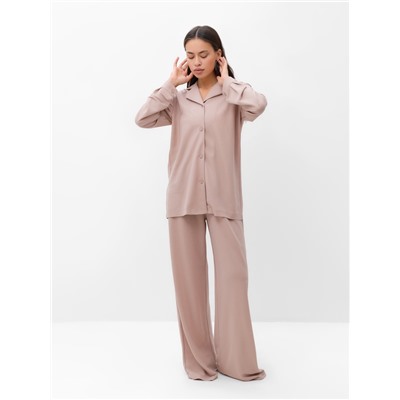 Костюм женский (рубашка, брюки, топ) KAFTAN Base, размер 48, пудровый
