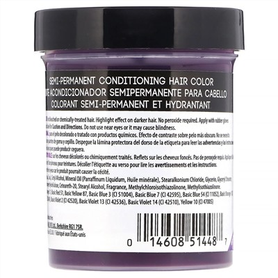 Punky Colour, Semi-Permanent Conditioning Hair Color, Purple, 3.5 fl oz (100 ml)