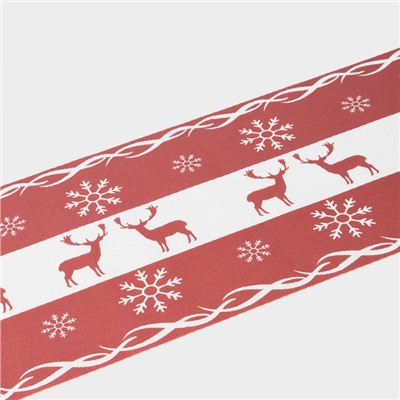 Дорожка на стол Доляна «Новый год», 180×30 см, красная