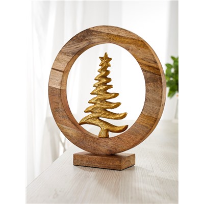 Сувенир интерьерный в деревянном кольце «Ель», 30×8×33 см