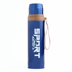 Термос Sport, 550 мл, с кружкой, сохраняет тепло 10 ч, 7×28 см, синий