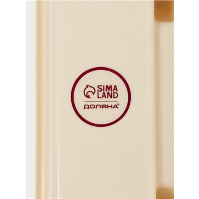 Лоток для столовых приборов с крышкой Доляна, 4 секции, пластик, 30×18×4.5 см, молочный