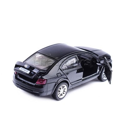 Машина металл Skoda Octavia 12 см, (двери, багаж, черный) инерц. в коробке