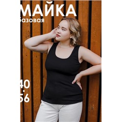 Майка базовая в рубчик черная (Черный)