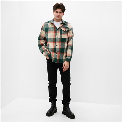 Рубашка мужская в клетку MIST, размер 56, зеленый