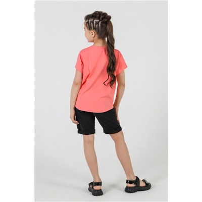 Фуфайка (футболка) для девочки ГРЕТТА-1 (Коралловый)