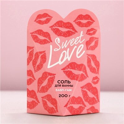 Соль для ванны Sweet love, 200 г, аромат бабл-гама, Чистое счастье