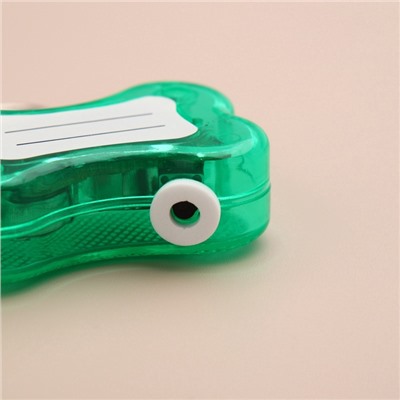 Маячок-адресник «Косточка», с наклейкой под записку, 3 режима свечения, пластик, металл, зелёный