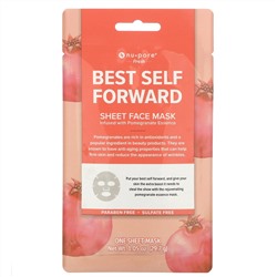 Nu-Pore, Best Self Forward, тканевая маска для лица, гранат, 1 шт., 29,7 г(1,05 унции)
