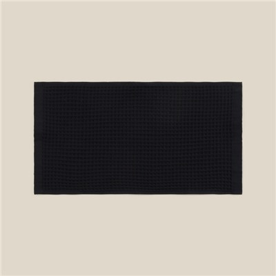 Полотенце вафельное SL HOME: Basic «Дарк Маре» 90×150 см, хлопок 100%, чёрное