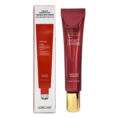 Lebelage Крем-роллер для проблемной кожи лица с 3 роликовыми шариками / 3-Roller Intensive Care Trouble Spot Cream, 30 мл 24075