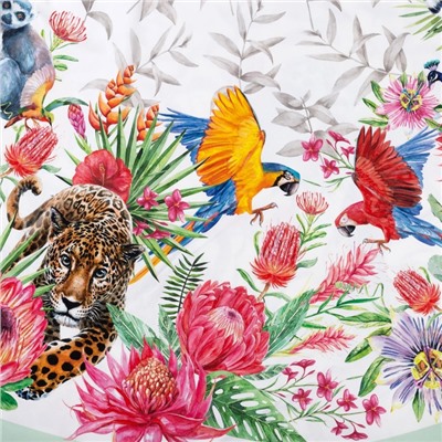 Скатерть «Экзотический сад» d=220±3 см,100% хлопок, саржа 190 г/м²