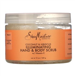SheaMoisture, Осветляющий скраб для рук и тела, кокос и гибискус, 340 г (12 унций)