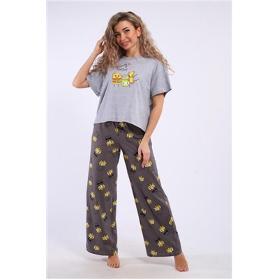 Костюм домашний арт. КД-00-007 (Серый меланж/картошка фри)