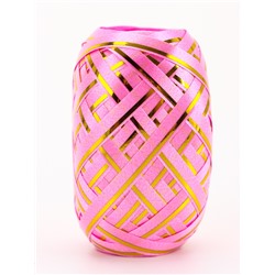 Лента упаковочная для воздушных шаров и подарков, с золотой полосой, ассорти, набор 6 шт., 0.5 см × 10 м