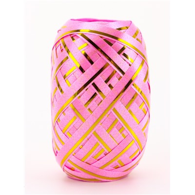 Лента упаковочная для воздушных шаров и подарков, с золотой полосой, ассорти, набор 6 шт., 0.5 см × 10 м