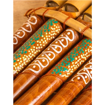 Сувенирный музыкальный инструмент «Флейта Пана», 11×20×3 см, бамбук