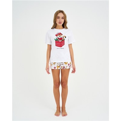 Пижама женская новогодняя (футболка и шорты) KAFTAN «Тигры» р.44-46
