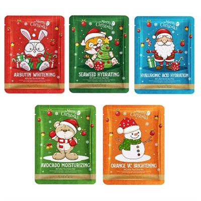 SADOER Набор новогодних масок для лица 5 шт.