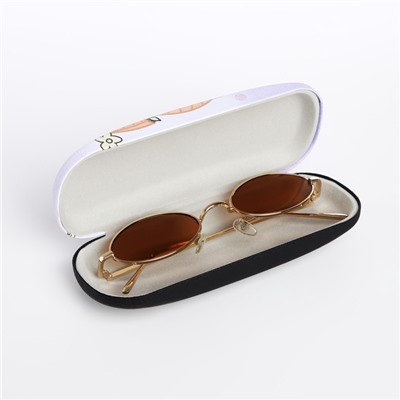 Футляр для очков на хлопушке, длина 16 см, сиреневый