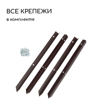 Грядка оцинкованная, 195×100×34 см, коричневая, Greengo