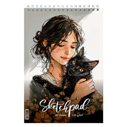 Скетчпад.  40л "Нежность" плотность бумаги 120 м/г