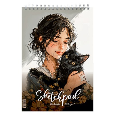 Скетчпад.  40л "Нежность" плотность бумаги 120 м/г