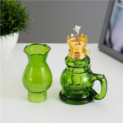 Керосиновая лампа зеленый с ручкой 8×6×20 см