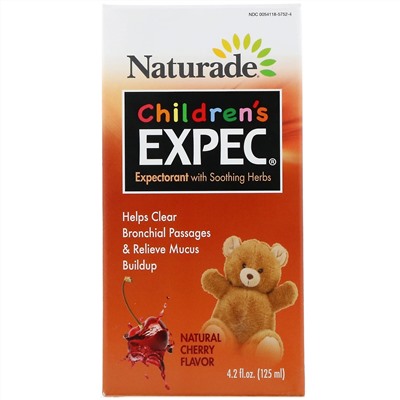 Naturade, Children's EXPEC, Expectorant with Soothing Herbs, Natural Cherry Flavor, 4.2 fl oz (125 ml)
