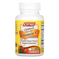 Catalo Naturals, формула с витамином C для детей, 100 мг, 60 вегетарианских жевательных таблеток