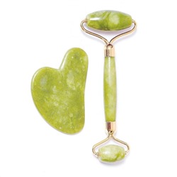 Nail Art Набор нефритовых массажёров, скребок Гуаша/ролик двусторонний 18475