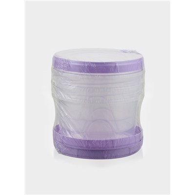 Набор банок для хранения продуктов «Фиджи», 3 шт., 700 мл, пластик, крышки МИКС